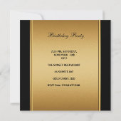 21th誕生日パーティーブラックブロンズ金ゴールド 招待状 (裏面)