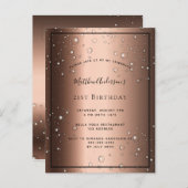 21th誕生日ブロンズ茶色の黒いバブル招待 ポストカード (正面/裏面)