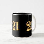 21th誕生日マグカップ3Dルック番号 ツートーンマグカップ (正面右)