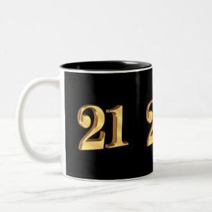 21th誕生日マグカップ3Dルック番号 ツートーンマグカップ