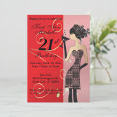21th誕生日Bashパーティー – 赤 招待状 (スタンド正面)