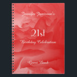 21th Birthdayパーティーゲストブックコーラルバラ ノートブック<br><div class="desc">この21回目の誕生日のゲストブックは飾、美しいサンゴのバラのクローズアップの私たちのオリジナルの写真と一緒に。文字は白い。簡単にカスタマイズ戻す、単にサンプル文字を変更または削除。オリジナル写真：アラン&マルシア・ソコリク。All Rights Reserved © 2015 Alan & Marcia Socolik.</div>