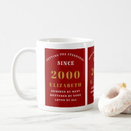21th Birthday 2000赤の標準あなたの名前を追加 コーヒーマグカップ
