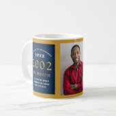 21th Birthday 2002青い金ゴールド追加の名前（写真） コーヒーマグカップ (正面左)