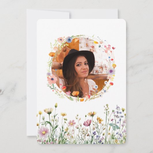 21th Birthday Gardenフローラワイルドメドウ写真 招待状 (裏面)