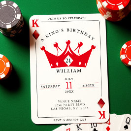 21th Birthday King of Diamonds Casinoトランプのポーカーカード 招待状