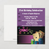 21th Birthday Las Vegas or Casino 招待状 (正面/裏面)