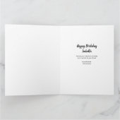 21th Birthday Leopard印刷金ゴールドバルーン写真 カード (内部)