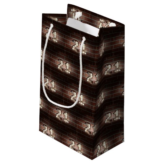 21th birthday-marque lights on brick スモールペーパーバッグ (裏面アングル)