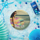 21th birthday photo hello 21 ペーパープレート (パーティー)