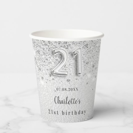 21th birthday silver name glamorous 紙コップ (裏面)