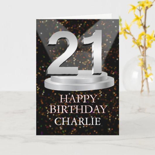 21th Birthday Spotlight名刺の追加 カード (黄色い花)