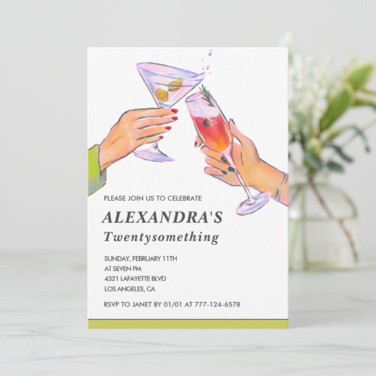 22おもしろいndバースデーパーティ招待状カクテル 招待状 (スタンド正面)