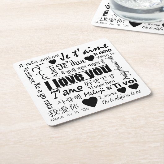 22の言い方で愛するコースター スクエアペーパーコースター (アングル)