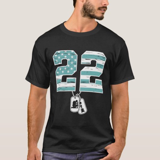 22アデイソルジャー退役軍人Ptsd認識度 Tシャツ (正面)