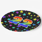 22イベント:はっきりした、おもしろい、レインボーカラフル22 ペーパープレート (アングル)