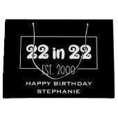 22インチ22 Est 2000 22誕生日 ラージペーパーバッグ (正面)