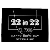 22インチ22 Est 2000 22誕生日 ラージペーパーバッグ (裏面)
