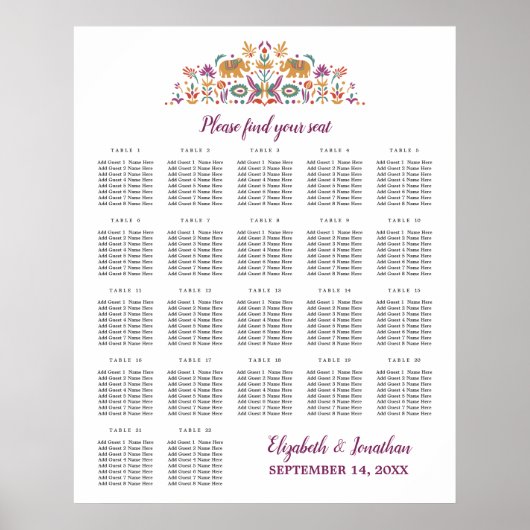 22テーカスタムブルインディアンフラワーエレファント結婚ズ ポスター (正面)