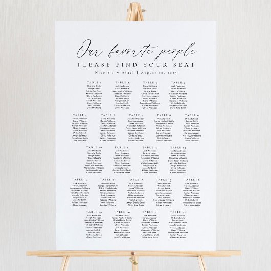 22テーブル人お気に入りのアクリル製座席表 アクリルサイン