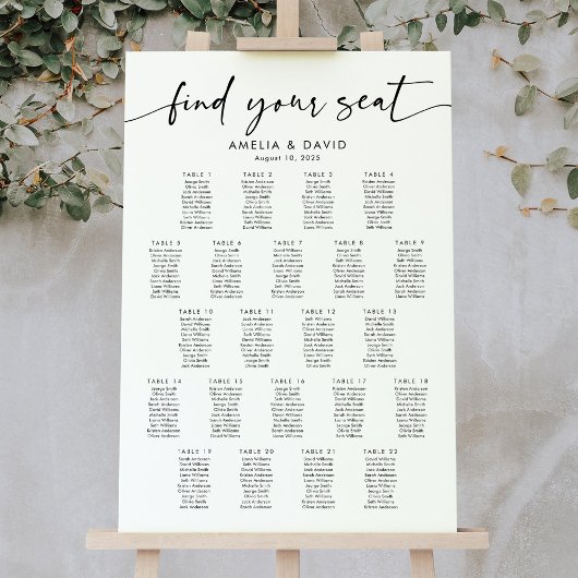 22テーブル席の座席表 ポスター