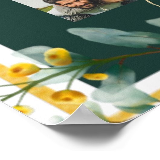 22テーブル座席表の写真の歓迎結婚名 ポスター (角)