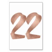 22テーブル番号白色メタリックピンクローズ金ゴールド テーブルナンバー (正面)