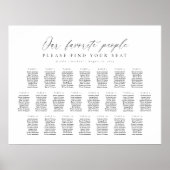 22テーブル私たちお気に入りのの人の座席図プラン ポスター (正面)