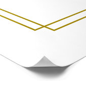 22テーブル結婚のシーティングチャート金ゴールドとピンクフローラ ポスター (角)