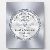 22パーソナライズされた周年記念結婚贈答品 フォトプラーク (正面)