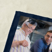 22フォトファミリーまたはコラージュと文字ネイビーブルー ビーチタオル (インサイチュ)