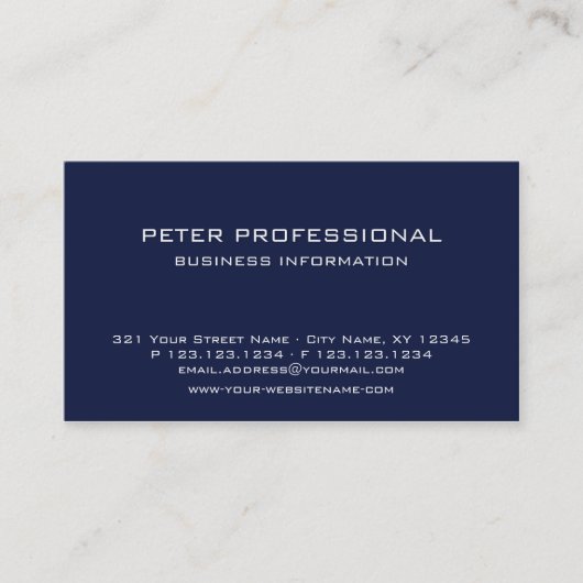 22モダンプロフェッショナル名刺ネービーブルー 名刺 (正面)