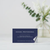 22モダンプロフェッショナル名刺青銀色 名刺 (スタンド正面)