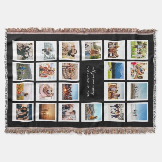22モダン写真パーソナライズされたコラージュ スローブランケット (正面)