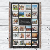 22モダン写真パーソナライズされたコラージュ スローブランケット