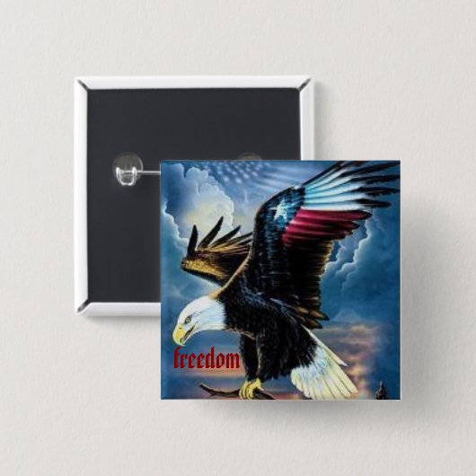 22ワシ、自由 缶バッジ (正面&裏面)