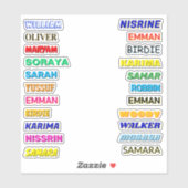 22個（防水ビニル）ネームカスタマイズスシール シール (シート)