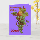 22周年をお祝いします。カスタマイズ可能 カード (黄色い花)