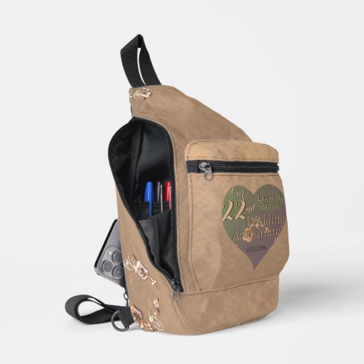 22周年結婚ハートバラ スリングバッグ (見開き)