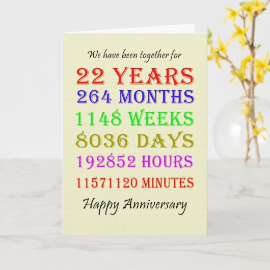 22周年記念マイルストーンカード カード (黄色い花)