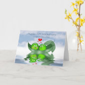 22周年記念日、二つ豆の愛情、ハート カード (黄色い花)