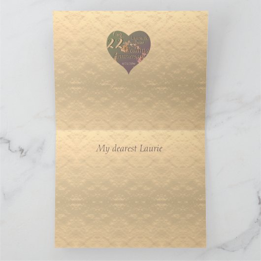 22周年記念結婚ハートバラ カード (内部)