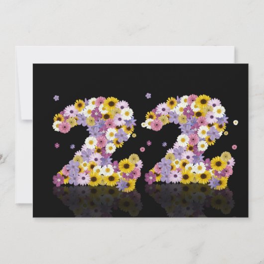 22回目の誕生日パーティー、花の手紙 招待状 (正面)