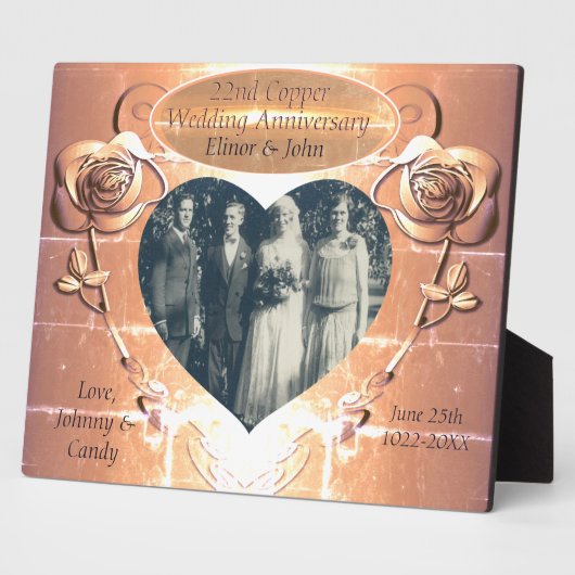 22回目の銅婚記念日 フォトプラーク (側面)