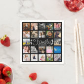 22家族モダン写真コラージュと名前 スタンダードカクテルナプキン (インサイチュ)