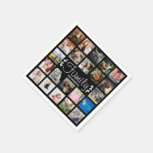 22家族モダン写真コラージュと名前 スタンダードカクテルナプキン (角)