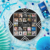 22家族モダン写真コラージュと名前 ペーパープレート (パーティー)