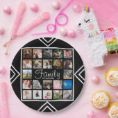 22家族モダン写真コラージュと名前 ペーパープレート (パーティー)