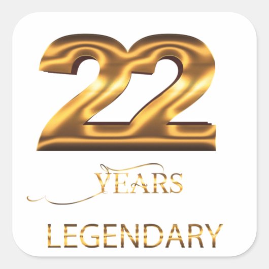 22年の伝説のステッカー スクエアシール (正面)