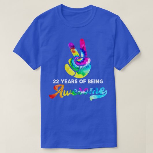 22年の絞り染め素晴らし誕生日 Tシャツ (デザイン正面)